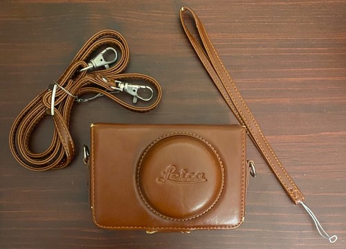 Leica brown leather case for - leica,